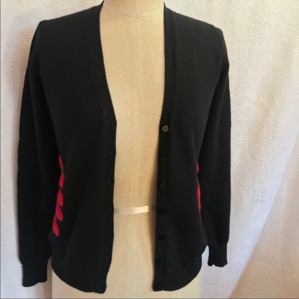 Moschino Sm black wool appliqué glove cardigan. - Picture 3 of 7